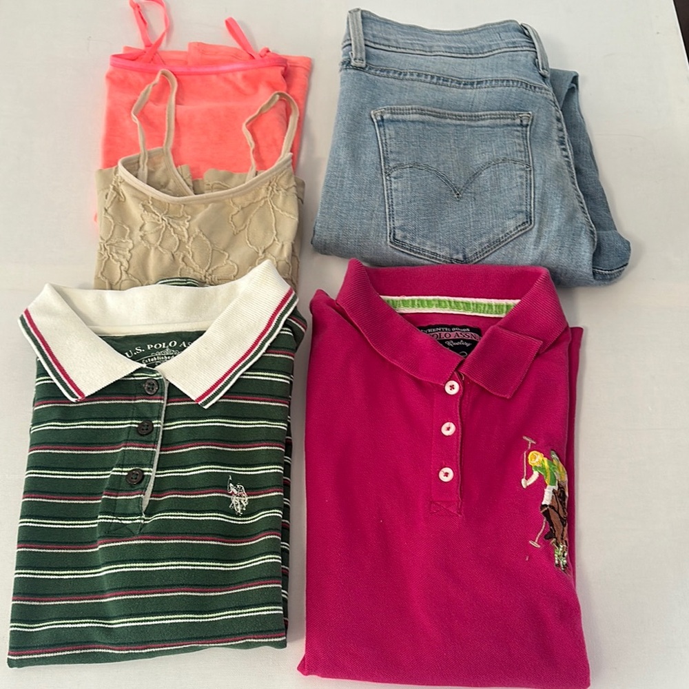 Girl teen clothing Lot of 5 items | Levi’s pants, polo assn. ambiance